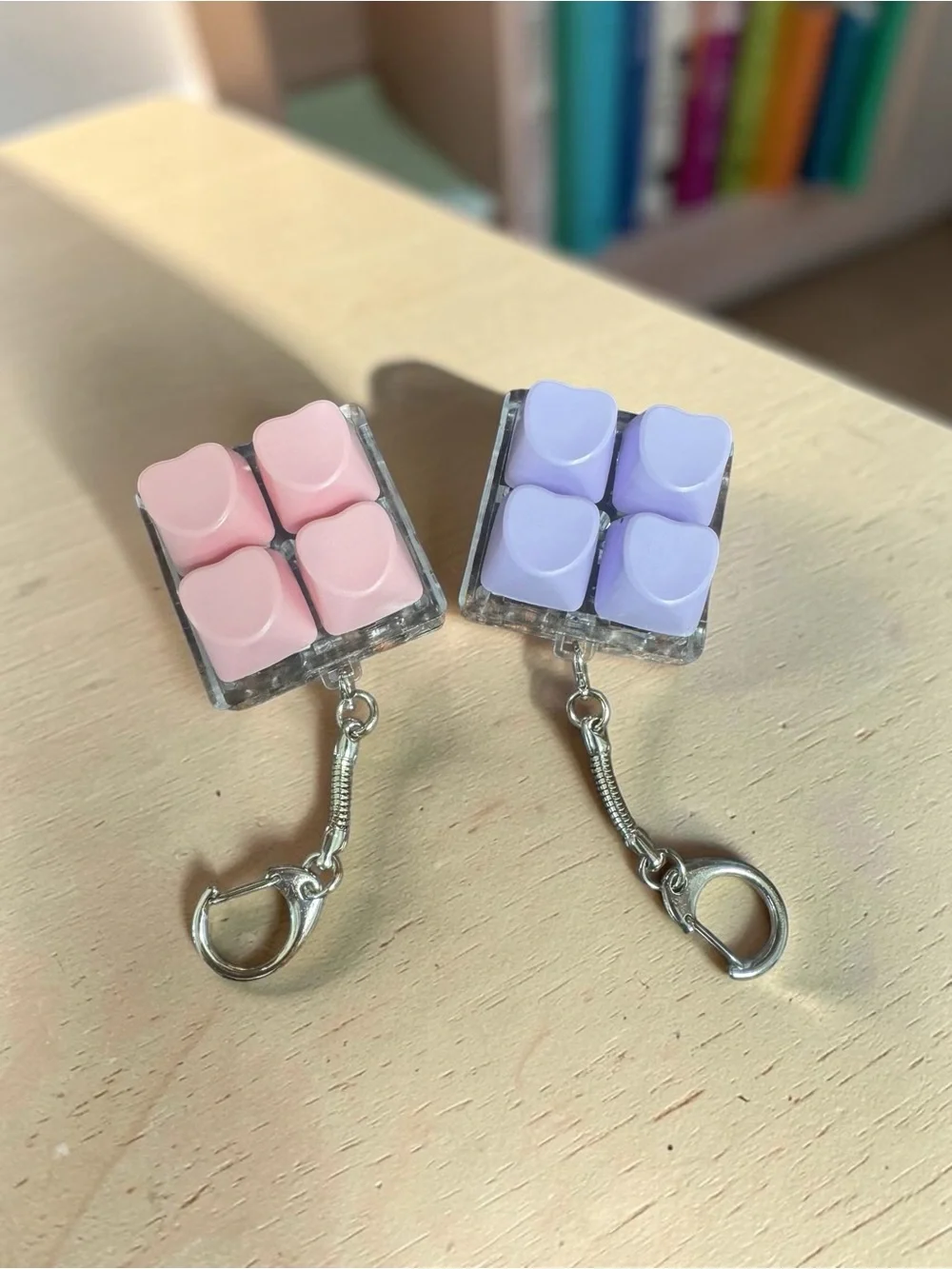 Heart Pop Keychain  Fidget Key Cap Clicker